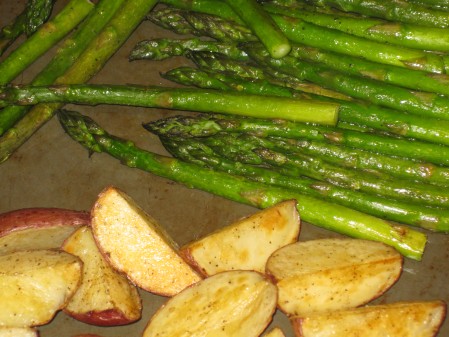 Oven Roasted Asparagus & New Potatoes